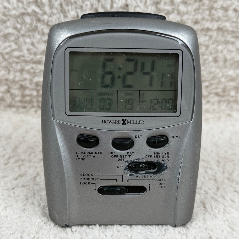 Howard Miller 645-506 Digital Atomic‎ Radio Controlled Alarm Clock Silver Tone